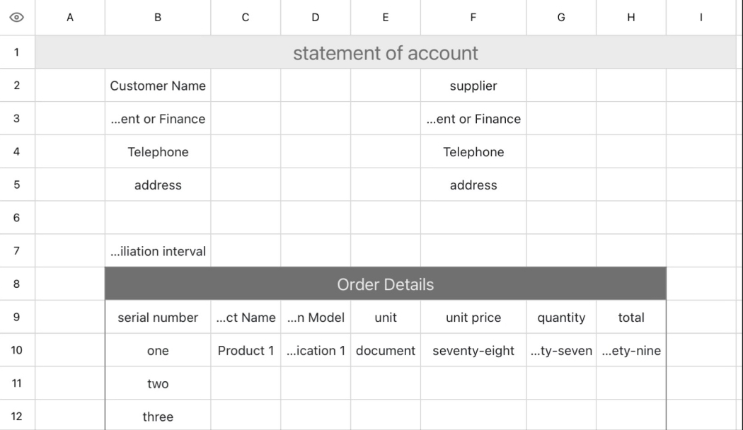 Order Detail Statement